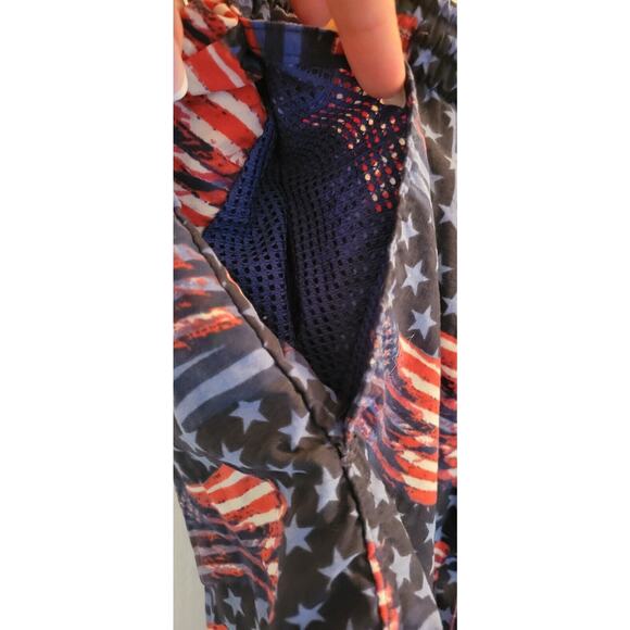 Vintage Speedo Swim Trunks Mens XL Shorts Red Blue American Flag USA Drawstring - Picture 5 of 11